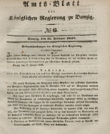 Amts-Blatt der Königlichen Regierung zu Danzig, 11. Februar 1846, Nr. 6