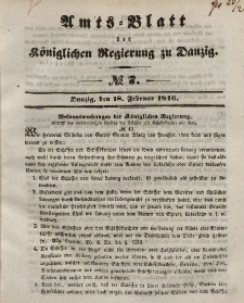 Amts-Blatt der Königlichen Regierung zu Danzig, 18. Februar 1846, Nr. 7