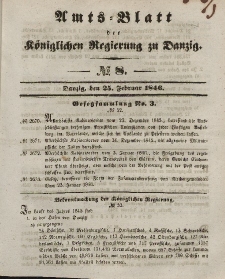 Amts-Blatt der Königlichen Regierung zu Danzig, 25. Februar 1846, Nr. 8
