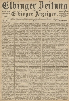 Elbinger Zeitung und Elbinger Anzeigen, Nr. 238 Dienstag 12. Oktober 1886