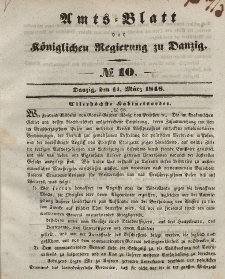Amts-Blatt der Königlichen Regierung zu Danzig, 11. März 1846, Nr. 10