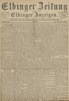 Elbinger Zeitung und Elbinger Anzeigen, Nr. 240 Donnerstag 14. Oktober 1886