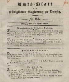 Amts-Blatt der Königlichen Regierung zu Danzig, 24. Juni 1846, Nr. 25