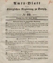 Amts-Blatt der Königlichen Regierung zu Danzig, 24. Juni 1846, Nr. 25