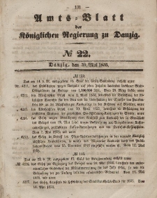 Amts-Blatt der Königlichen Regierung zu Danzig, 30. Mai 1855, Nr. 22