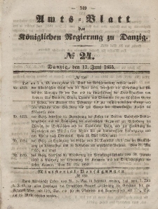 Amts-Blatt der Königlichen Regierung zu Danzig, 13. Juni 1855, Nr. 24
