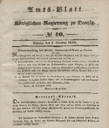 Amts-Blatt der Königlichen Regierung zu Danzig, 7. Oktober 1846, Nr. 40