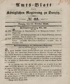 Amts-Blatt der Königlichen Regierung zu Danzig, 14. Oktober 1846, Nr. 41