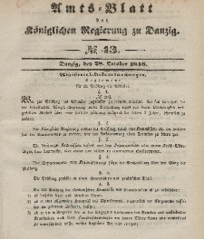 Amts-Blatt der Königlichen Regierung zu Danzig, 28. Oktober 1846, Nr. 43