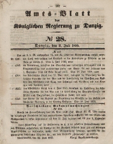Amts-Blatt der Königlichen Regierung zu Danzig, 11. Juli 1855, Nr. 28