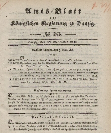 Amts-Blatt der Königlichen Regierung zu Danzig, 18. November 1846, Nr. 46