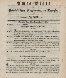 Amts-Blatt der Königlichen Regierung zu Danzig, 16. Dezember 1846, Nr. 50