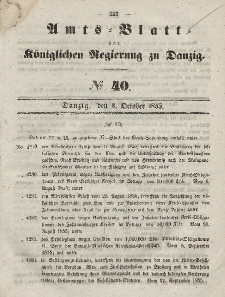 Amts-Blatt der Königlichen Regierung zu Danzig, 3. Oktober 1855, Nr. 40