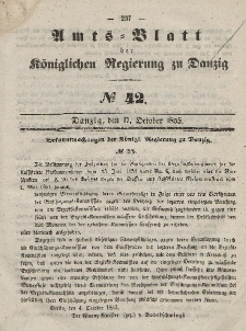 Amts-Blatt der Königlichen Regierung zu Danzig, 17. Oktober 1855, Nr. 42