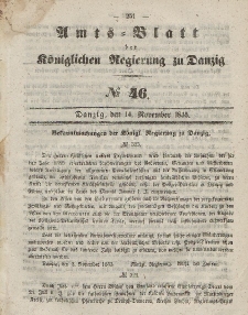 Amts-Blatt der Königlichen Regierung zu Danzig, 14. November 1855, Nr. 46