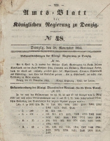 Amts-Blatt der Königlichen Regierung zu Danzig, 28. November 1855, Nr. 48