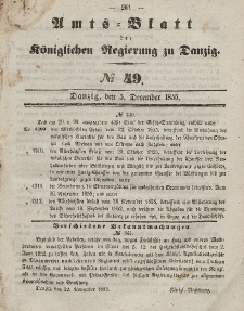 Amts-Blatt der Königlichen Regierung zu Danzig, 5. Dezember 1855, Nr. 49