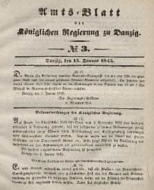 Amts-Blatt der Königlichen Regierung zu Danzig, 15. Januar 1845, Nr. 3