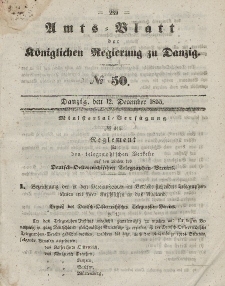 Amts-Blatt der Königlichen Regierung zu Danzig, 12. Dezember 1855, Nr. 50