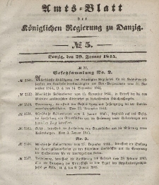 Amts-Blatt der Königlichen Regierung zu Danzig, 29. Januar 1845, Nr. 5