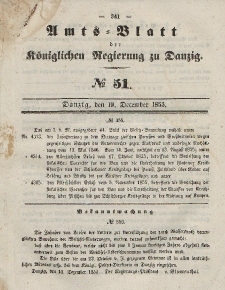 Amts-Blatt der Königlichen Regierung zu Danzig, 19. Dezember 1855, Nr. 51