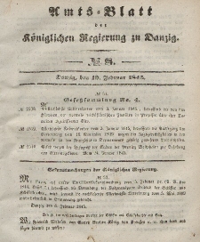 Amts-Blatt der Königlichen Regierung zu Danzig, 19. Februar 1845, Nr. 8
