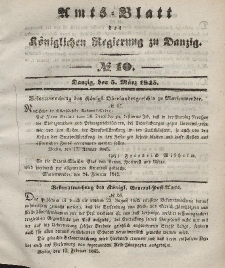 Amts-Blatt der Königlichen Regierung zu Danzig, 5. März 1845, Nr. 10
