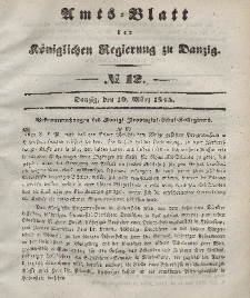 Amts-Blatt der Königlichen Regierung zu Danzig, 19. März 1845, Nr. 12