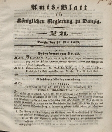 Amts-Blatt der Königlichen Regierung zu Danzig, 21. Mai 1845, Nr. 21