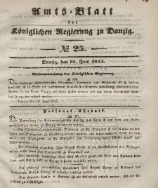 Amts-Blatt der Königlichen Regierung zu Danzig, 18. Juni 1845, Nr. 25