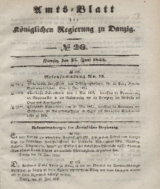 Amts-Blatt der Königlichen Regierung zu Danzig, 25. Juni 1845, Nr. 26