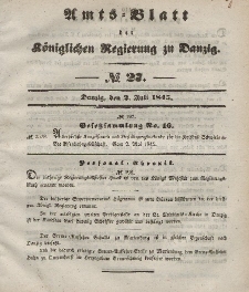 Amts-Blatt der Königlichen Regierung zu Danzig, 2. Juli 1845, Nr. 27