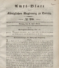 Amts-Blatt der Königlichen Regierung zu Danzig, 9. Juli 1845, Nr. 28