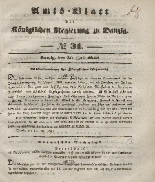 Amts-Blatt der Königlichen Regierung zu Danzig, 30. Juli 1845, Nr. 31