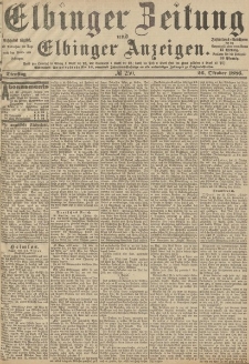 Elbinger Zeitung und Elbinger Anzeigen, Nr. 250 Dienstag 26. Oktober 1886