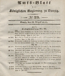 Amts-Blatt der Königlichen Regierung zu Danzig, 13. August 1845, Nr. 33