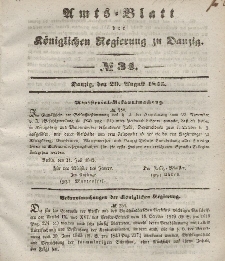 Amts-Blatt der Königlichen Regierung zu Danzig, 20. August 1845, Nr. 34