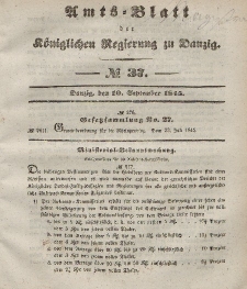 Amts-Blatt der Königlichen Regierung zu Danzig, 10. September 1845, Nr. 37