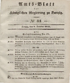 Amts-Blatt der Königlichen Regierung zu Danzig, 8. Oktober 1845, Nr. 41