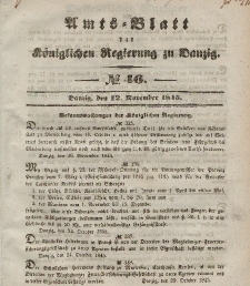 Amts-Blatt der Königlichen Regierung zu Danzig, 12. November 1845, Nr. 46