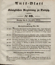 Amts-Blatt der Königlichen Regierung zu Danzig, 3. Dezember 1845, Nr. 49