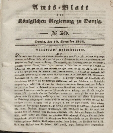 Amts-Blatt der Königlichen Regierung zu Danzig, 10. Dezember 1845, Nr. 50