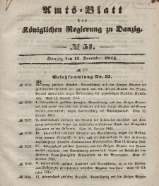 Amts-Blatt der Königlichen Regierung zu Danzig, 17. Dezember 1845, Nr. 51