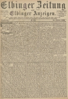 Elbinger Zeitung und Elbinger Anzeigen, Nr. 252 Donnerstag 28. Oktober 1886