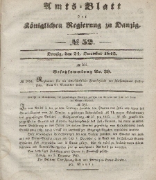 Amts-Blatt der Königlichen Regierung zu Danzig, 24. Dezember 1845, Nr. 52