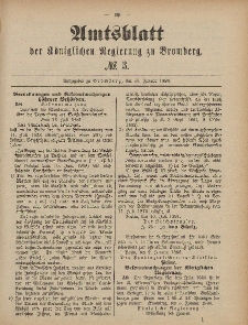Amtsblatt der Königlichen Preußischen Regierung zu Bromberg, 15. Januar 1886, Nr. 3
