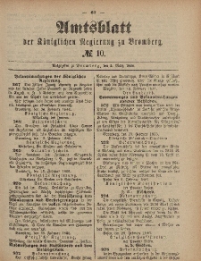 Amtsblatt der Königlichen Preußischen Regierung zu Bromberg, 5. März 1886, Nr. 10