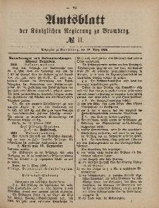 Amtsblatt der Königlichen Preußischen Regierung zu Bromberg, 12. März 1886, Nr. 11