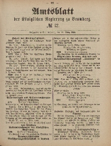 Amtsblatt der Königlichen Preußischen Regierung zu Bromberg, 19. März 1886, Nr. 12