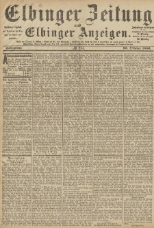 Elbinger Zeitung und Elbinger Anzeigen, Nr. 254 Sonnabend 30. Oktober 1886
